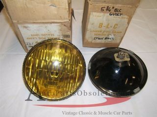 Vintage Metal Back Amber Fog Lamp Bulbs Cadillac Buick Chrysler 5 3/4 "