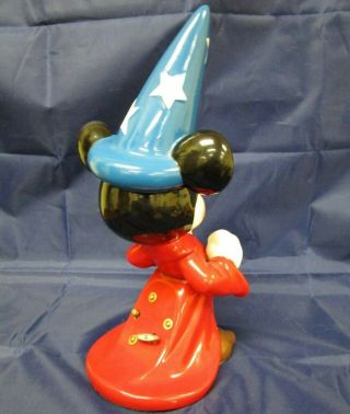 Vintage Walt Disney Schmid Mickey Mouse Fantasia Wizard 1 ft Ceramic Music Box 2