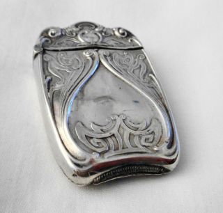 Antique E.  P.  Co.  Art Nouveau Sterling Silver Match Safe Vesta Case 17 grams 2