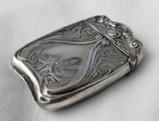 Antique E.  P.  Co.  Art Nouveau Sterling Silver Match Safe Vesta Case 17 grams 6