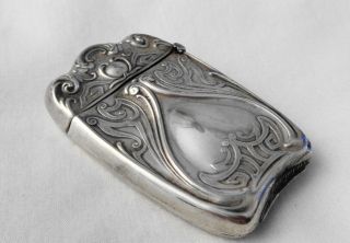 Antique E.  P.  Co.  Art Nouveau Sterling Silver Match Safe Vesta Case 17 grams 7