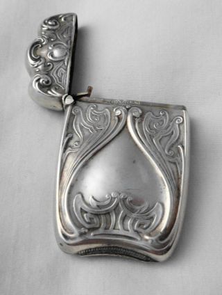 Antique E.  P.  Co.  Art Nouveau Sterling Silver Match Safe Vesta Case 17 grams 8