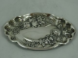 Stunning Art Nouvou,  Solid Silver Dressing Table Pin Tray,  1907,  41gm