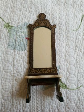 Antique Doll House Miniature Boule Walterhausen Biedermeier Pier Mirror