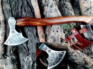 Mdm Tactical Forged Vintage Breaded Hatched Combat Viking Tomahawk Engraved Axe