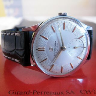 Vintage Girard Perregaux Watch Swiss Made 1950s,  Classic 17 Jewels,  Silver Dial