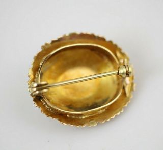 Fine Antique Victorian 14k Gold Bohemian Garnet Etruscan Pin Brooch 5