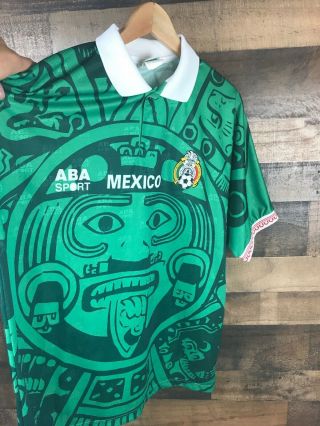 Vtg Og 1997 1998 Aba Sport Mexico World Cup Jersey Player Issue Soccer Sz L