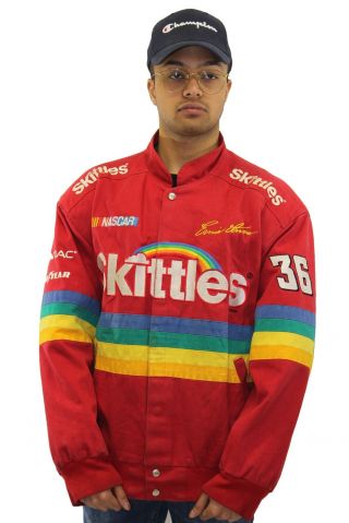 Vintage Skittles Ernie Irvan Nascar Racing Jacket Size Xl