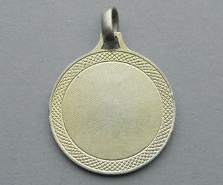 Antique Religious Enamel Pendant.  Jesus Christ,  Crown of Thorns.  Sterling Medal. 4