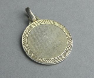 Antique Religious Enamel Pendant.  Jesus Christ,  Crown of Thorns.  Sterling Medal. 5