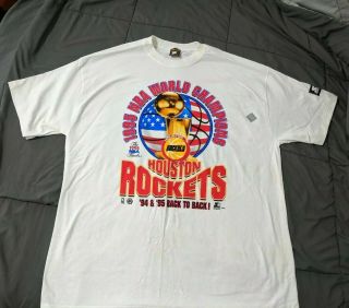 Vintage Starter Houston Rockets 1995 Nba World Champions Basketball Tee Mens Xl