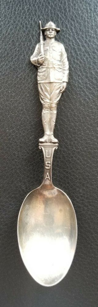 Watson Sterling Souvenir Spoon Full Figure Soldier