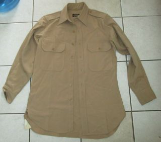 1943 Dated Us Army Officers Khaki Shirt Size 14 - 1/2 X 32