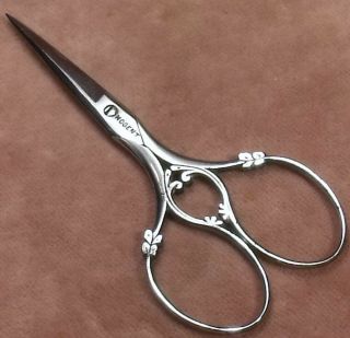 Antique C1850 Pretty Cut Steel Floral Sewing Embroidery Scissors Nogent