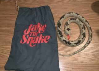 Wwf Vintage Jake The Snake Roberts Rubber Snake (damien) And Bag 1991 Hasbro Wwe