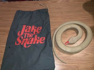WWF Vintage Jake the Snake Roberts Rubber Snake (Damien) and Bag 1991 Hasbro WWE 2