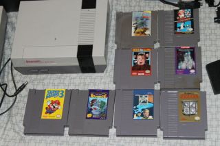 Vintage Nintendo NES Video Game System Bundle (8) games,  (2) Consoles with case 4