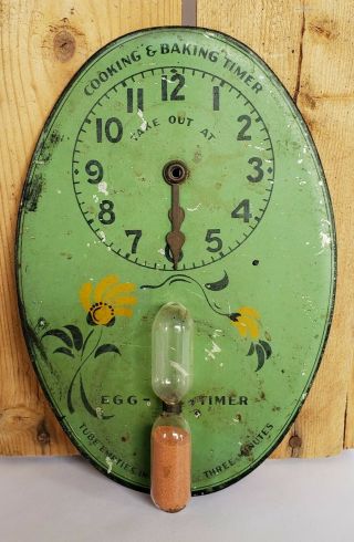 Antique Tin Egg Timer Vintage Kitchen Gadget