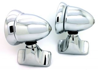 Talbot - Style Chrome Bullet Door Mount Side View Mirrors Vintage Classic Set