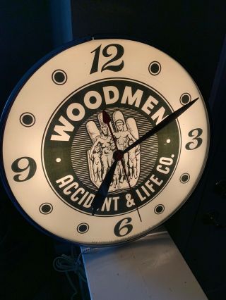 Vintage Pam Clock =woodmans Accident & Life Insurance,