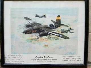386th Bomb Group D - Day 1944 B - 26 Marauder " Heading For Home " Signed Poster