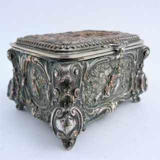 19th Century French Silver - Plated Copper Jewellery Casket