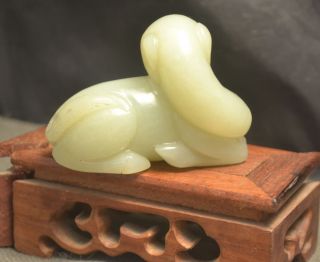 Chinese Vintage Hetian Jade Lucky Beast Roaring Pi Xiu Animal Totem Carving LZKS 2