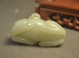 Chinese Vintage Hetian Jade Lucky Beast Roaring Pi Xiu Animal Totem Carving LZKS 4