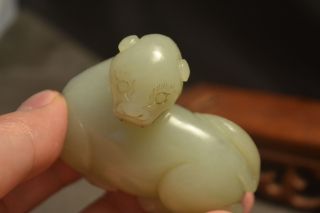 Chinese Vintage Hetian Jade Lucky Beast Roaring Pi Xiu Animal Totem Carving LZKS 5