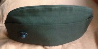 US WW2 WOOL Premium GARRISON HAT CAP GREEN VFW CAP 2 Vintage Pins WWII 3