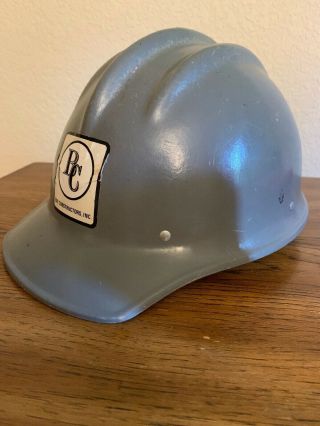 Vintage Bullard 502 Gray Fiberglass Hard Boiled Hard Hat With Suspension Liner