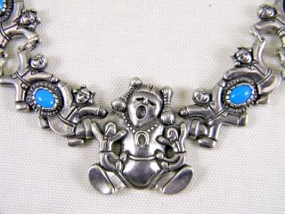Shube ' s Dakota West Sterling Silver & Turquoise Southwestern Necklace,  Children 3