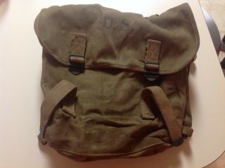 Ww2 U.  S.  Military Musette Bag,  1941 Dated,  Stains But No Rips Or Holes
