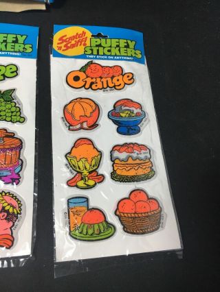 RARE Full Box Vintage 1983 Gordy Scratch N Sniff Puffy Stickers Fruit NOS 4 Dif 3