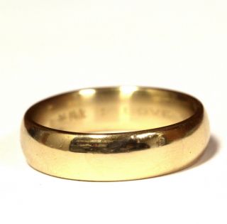 14k Yellow Gold Mens Gents Wedding Band Ring 6mm 8.  3g Comfort Fit Vintage