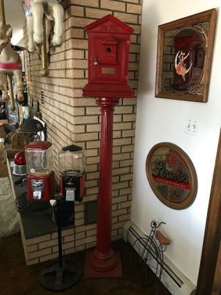 Vintage Gamewell City Fire Dept Alert Alarm Call Box House Pull Station On Pole