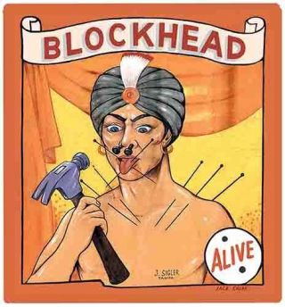 Vintage Freakshow Sideshow Circus Fair Carnival Block Head Banner