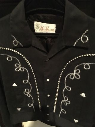 Vintage Black Macmurray Of California Rockabilly Western Jacket