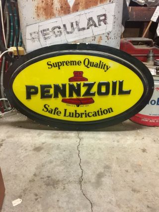 Vintage Pennzoil Sign Not Tin Porcelain