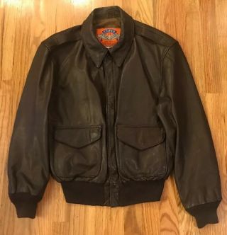 Vintage Cooper Type A - 2 U.  S.  Air Force Brown Leather Bomber Jacket Men 