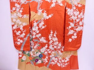 62880 Japanese Kimono / Vintage Furisode / Embroidery / Ume