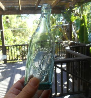 Antique C.  1900 Soda Bottle Half Moon Bay Soda Water Co.  (crescent Moon)