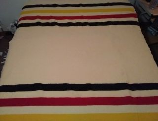 Vintage Pendleton Wool Glacier Park Queen Size Blanket 100 Virgin Wool 83 X 63