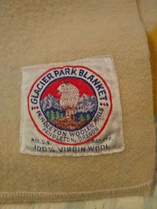 Vintage Pendleton Wool Glacier Park Queen Size Blanket 100 Virgin Wool 83 X 63 2