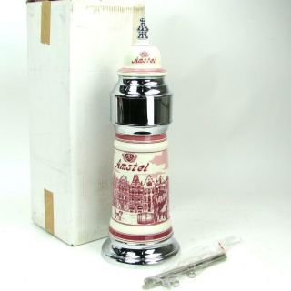 Nos Vintage Amstel Ceramic Porcelain Single 1 Tap Faucet Keg Draft Beer Tower