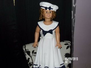 1936 Shirley Temple Doll Standing 36 " Dressed In Sailor Outfit With Hat