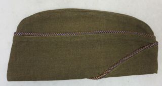 Ww2 Vintage Us Army Air Corps Piped Em Overseas Cap Olive Drab Garrison Hat