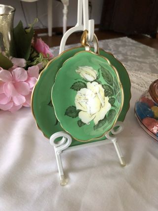 Gorgeous Vintage Paragon Tea Cup & Saucer Huge White Rose Rare