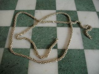 Long Vintage Italian 925 Sterling Silver Pocket Watch Chain 79 Cms 47 Gms Weight